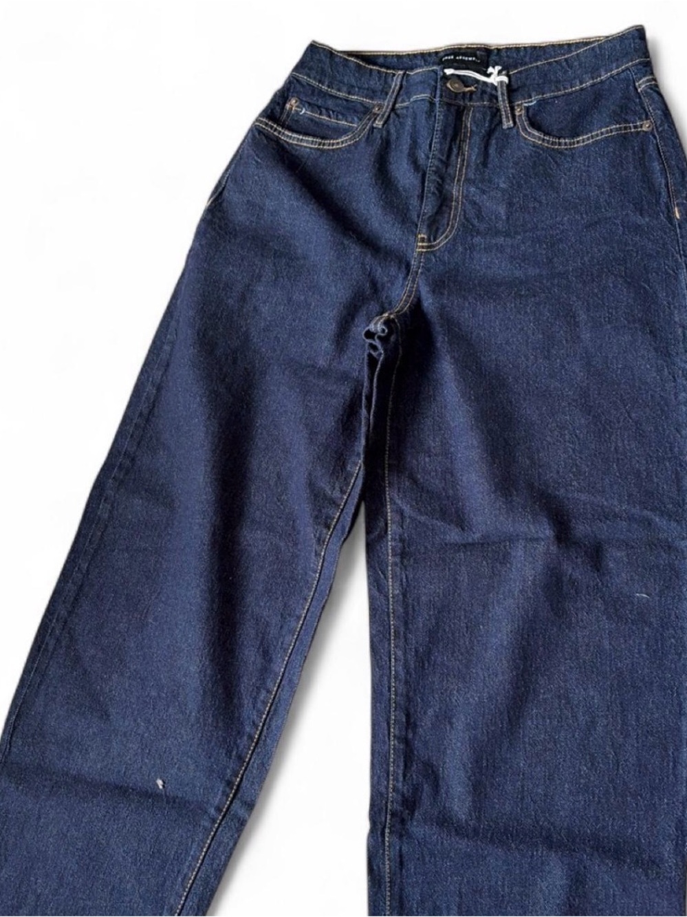 High-Rise Wide-Leg Dark Blue Denim Jeans
